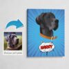 photo to pop art dog portrait canvas blue blast
