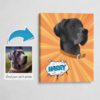 Custom Pop Art Style Dog Portrait - Pet illustration from photo - Orange blast Canvas 2 photo to pop art dog portrait canvas orange blast