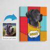 Custom Pop Art Style Dog Portrait - Pet illustration from photo - Patchwork Canvas 1 photo to pop art dog portrait canvas patchwork