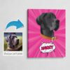 photo to pop art dog portrait canvas pink blast