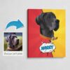Custom Pop Art Style Dog Portrait - Pet illustration from photo - Red yellow split Canvas 2 photo to pop art dog portrait canvas red yellow split