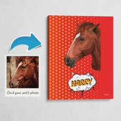 Custom Pop Art Style Horse Portrait -  Pet illustration from photo - Dash Canvas