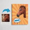 photo to pop art horse portrait canvas orange blast