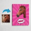 Custom Pop Art Style Horse Portrait - Pet illustration from photo - Pink blast Canvas 1 photo to pop art horse portrait canvas pink blast