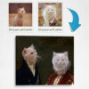Double Renaissance Cat canvas portrait from photo 1 photo to renaissance cat canvas portrait double
