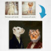 Double Renaissance Dog canvas portrait from photo 1 photo to renaissance dog portrait canvas double