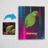Custom Retro Arcade Style Bird Portrait - Pet illustration from photo - Hyperspeed Canvas 1 photo to retro arcade bird portrait canvas hyperspeed