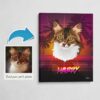 photo to retro arcade cat portrait canvas california