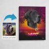 Custom Retro Arcade Style Dog Portrait - Pet illustration from photo - California Canvas 1 photo to retro arcade dog portrait canvas california