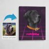 Custom Retro Arcade Style Dog Portrait - Pet illustration from photo - Invaders Canvas 1 photo to retro arcade dog portrait canvas invaders