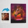Custom Retro Arcade Style Horse Portrait - Pet illustration from photo - California Canvas 1 photo to retro arcade horse portrait canvas california