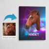 Custom Retro Arcade Style Horse Portrait - Pet illustration from photo - Fever Canvas 2 photo to retro arcade horse portrait canvas fever