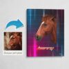 Custom Retro Arcade Style Horse Portrait - Pet illustration from photo - Hyperspeed Canvas 2 photo to retro arcade horse portrait canvas hyperspeed