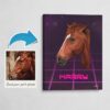 Custom Retro Arcade Style Horse Portrait - Pet illustration from photo - Invaders Canvas 1 photo to retro arcade horse portrait canvas invaders