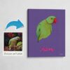 Custom Mid Century Retro Style Bird Portrait - Pet illustration from photo - Deep Purple Canvas 2 photo to retro bird portrait canvas deep purple