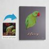 Custom Mid Century Retro Style Bird Portrait - Pet illustration from photo - Night Script Canvas 1 photo to retro bird portrait canvas nightscript