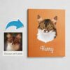 Custom Mid Century Retro Style Cat Portrait - Pet illustration from photo - Sand And Stone Canvas 2 photo to retro cat portrait canvas sand and stone