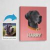 Custom Mid Century Retro Style Dog Portrait - Pet illustration from photo - Decking Canvas 1 photo to retro dog portrait canvas decking