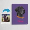 photo to retro dog portrait canvas deep purple