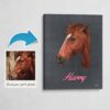 Custom Mid Century Retro Style Horse Portrait - Pet illustration from photo - Bubblegum Canvas 2 photo to retro horse portrait canvas bubblegum