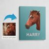 photo to retro horse portrait canvas mint art deco