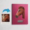 Custom Mid Century Retro Style Horse Portrait - Pet illustration from photo - Vintage Teal Canvas 1 photo to retro horse portrait canvas vintage teal