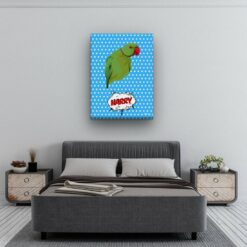 Custom Pop Art Style Bird Portrait - Pet illustration from photo - Blue dots Canvas 13 pop art pet portrait illustrations bird blue dots bedroom