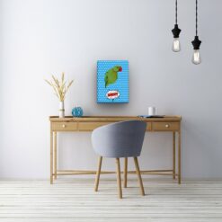 Custom Pop Art Style Bird Portrait - Pet illustration from photo - Blue dots Canvas 21 pop art pet portrait illustrations bird blue dots office