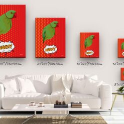 Custom Pop Art Style Bird Portrait - Pet illustration from photo - Dash Canvas 14 pop art pet portrait illustrations bird dash canvas size comparison