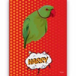 Custom Pop Art Style Bird Portrait - Pet illustration from photo - Dash Canvas 18 pop art pet portrait illustrations bird dash front view white