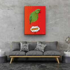 Custom Pop Art Style Bird Portrait - Pet illustration from photo - Dash Canvas 20 pop art pet portrait illustrations bird dash living room