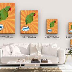 Custom Pop Art Style Bird Portrait - Pet illustration from photo - Orange blast Canvas 14 pop art pet portrait illustrations bird orange blast canvas size comparison