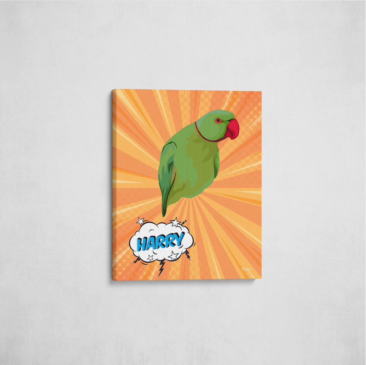 Custom Pop Art Style Bird Portrait - Pet illustration from photo - Orange blast Canvas 7 Custom Pop Art Style Bird Portrait - Pet illustration from photo - Orange blast Canvas - Image 5
