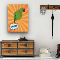 Custom Pop Art Style Bird Portrait - Pet illustration from photo - Orange blast Canvas 19 pop art pet portrait illustrations bird orange blast hall