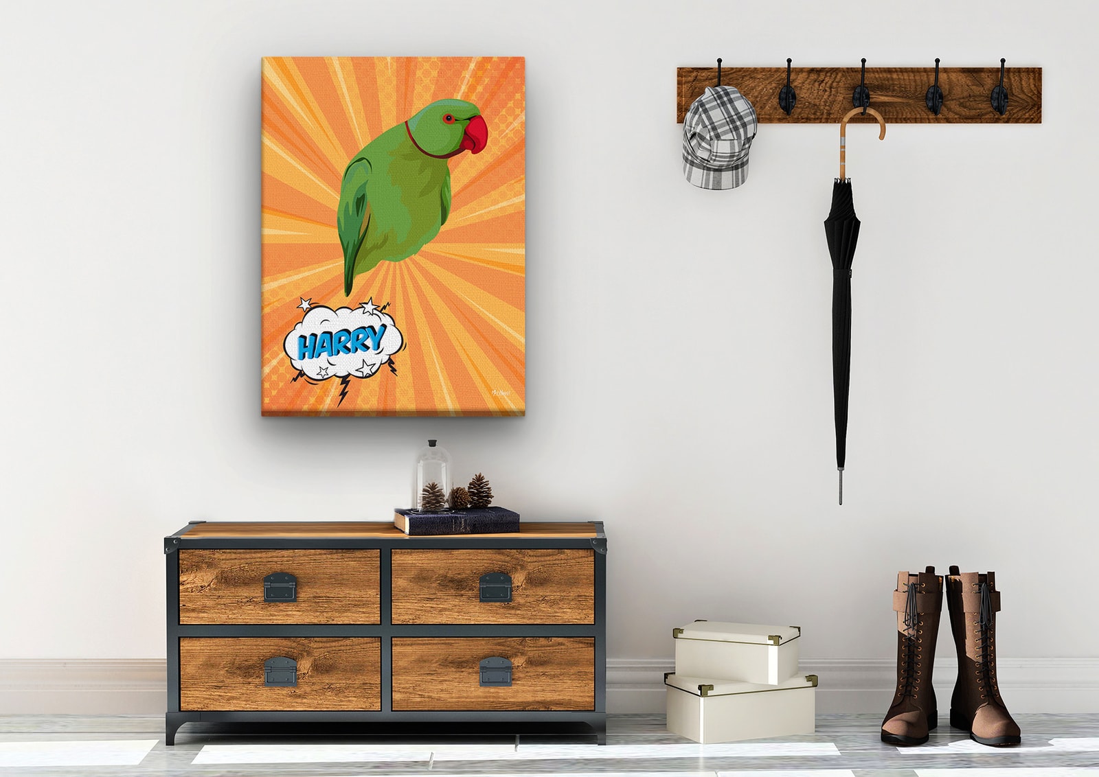 Custom Pop Art Style Bird Portrait - Pet illustration from photo - Orange blast Canvas 10 Custom Pop Art Style Bird Portrait - Pet illustration from photo - Orange blast Canvas - Image 8