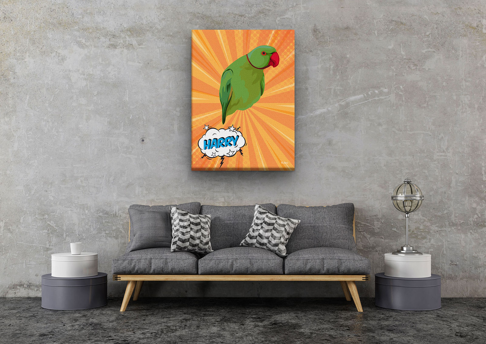 Custom Pop Art Style Bird Portrait - Pet illustration from photo - Orange blast Canvas 11 Custom Pop Art Style Bird Portrait - Pet illustration from photo - Orange blast Canvas - Image 9