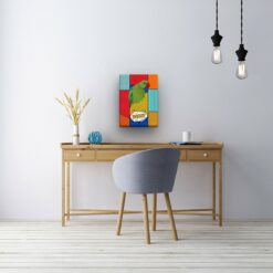 pop art pet portrait illustrations bird patchwork office