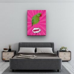 pop art pet portrait illustrations bird pink blast bedroom