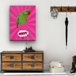 pop art pet portrait illustrations bird pink blast hall