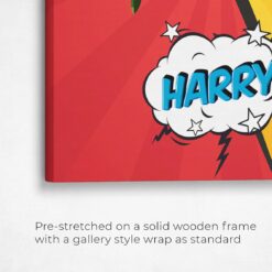 Custom Pop Art Style Bird Portrait - Pet illustration from photo - Red yellow split Canvas 15 pop art pet portrait illustrations bird red yellow split front view angled close up wall