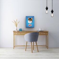 Custom Pop Art Style Cat Portrait - Pet illustration from photo - Blue blast Canvas 21 pop art pet portrait illustrations cat blue blast office