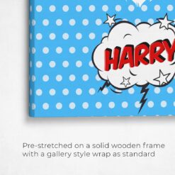 Custom Pop Art Style Cat Portrait - Pet illustration from photo - Blue dots Canvas 15 pop art pet portrait illustrations cat blue dots front view angled close up wall