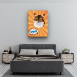Custom Pop Art Style Cat Portrait - Pet illustration from photo - Orange blast Canvas 13 pop art pet portrait illustrations cat orange blast bedroom