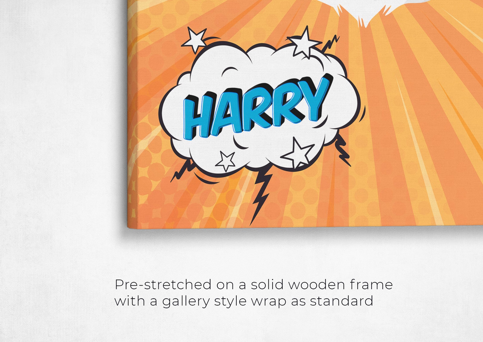 Custom Pop Art Style Cat Portrait - Pet illustration from photo - Orange blast Canvas 22 pop art pet portrait illustrations cat orange blast front view angled close up wall