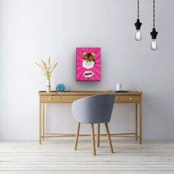Custom Pop Art Style Cat Portrait - Pet illustration from photo - Pink blast Canvas 21 pop art pet portrait illustrations cat pink blast office