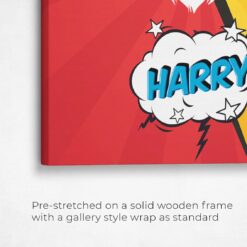 Custom Pop Art Style Cat Portrait - Pet illustration from photo - Red yellow split Canvas 15 pop art pet portrait illustrations cat red yellow split front view angled close up wall