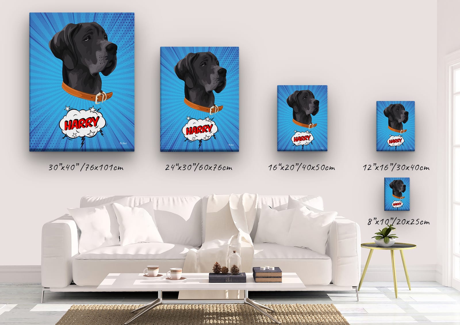 Custom Pop Art Style Dog Portrait - Pet illustration from photo - Blue blast Canvas 5 Custom Pop Art Style Dog Portrait - Pet illustration from photo - Blue blast Canvas - Image 3