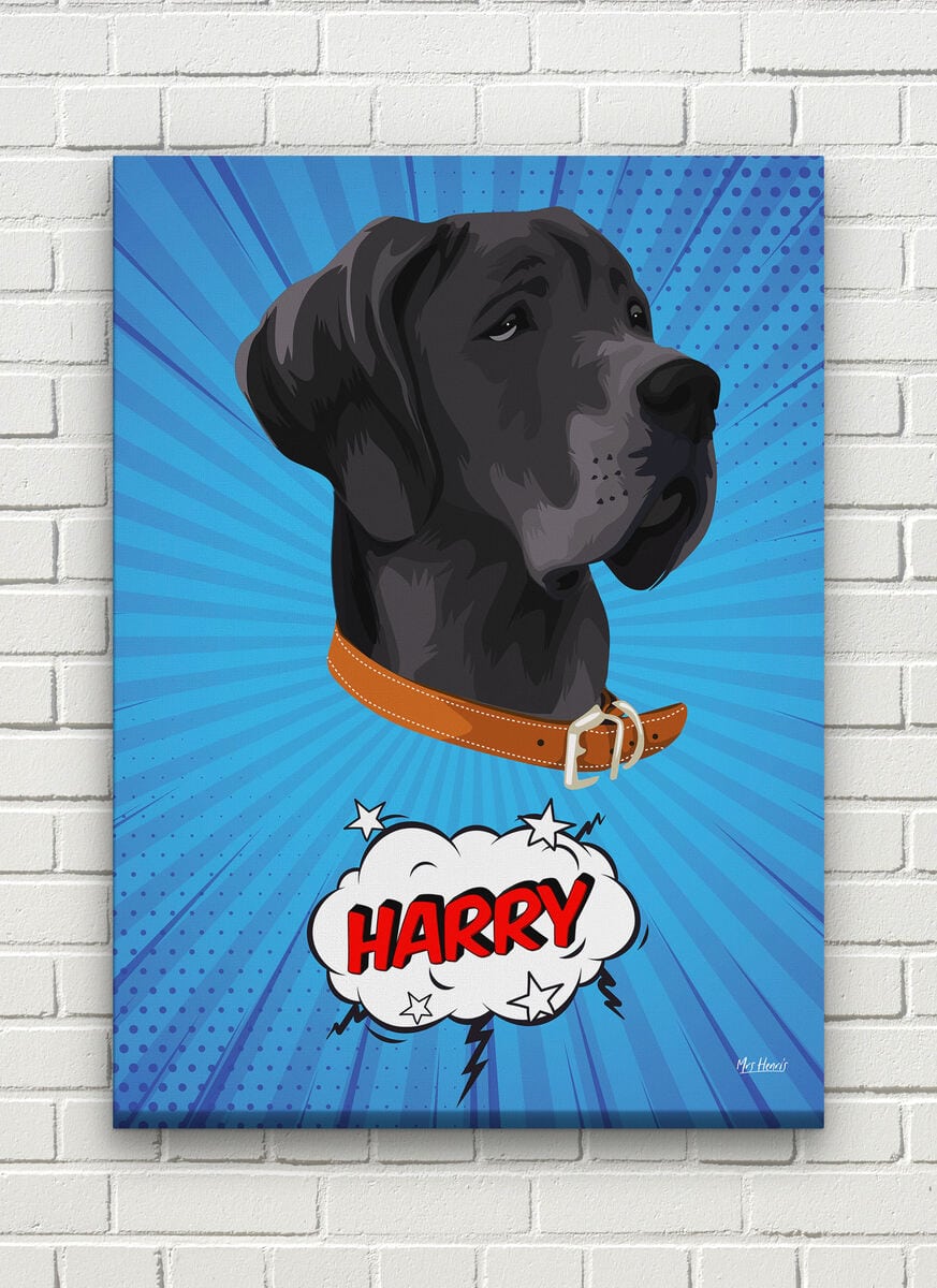 Custom Pop Art Style Dog Portrait - Pet illustration from photo - Blue blast Canvas 8 Custom Pop Art Style Dog Portrait - Pet illustration from photo - Blue blast Canvas - Image 6