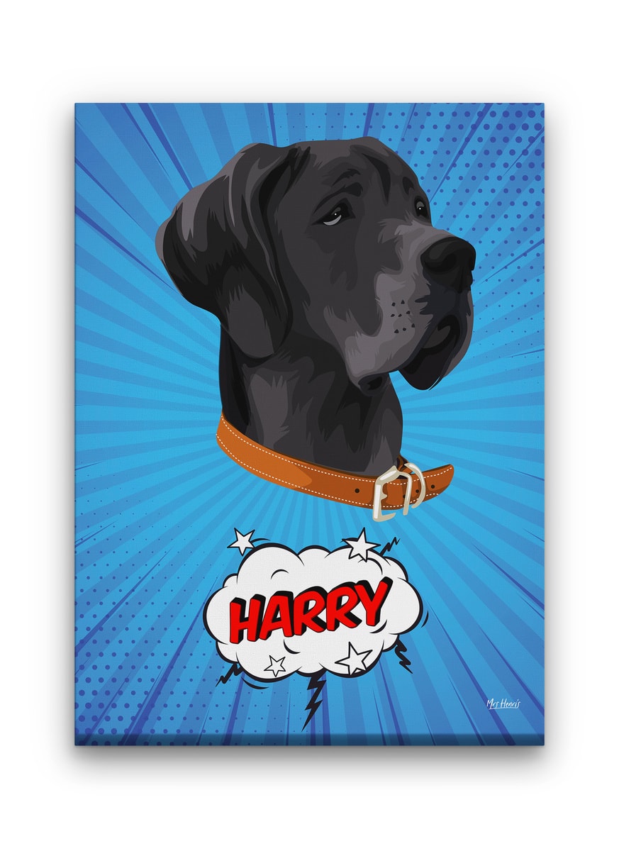 Custom Pop Art Style Dog Portrait - Pet illustration from photo - Blue blast Canvas 9 Custom Pop Art Style Dog Portrait - Pet illustration from photo - Blue blast Canvas - Image 7