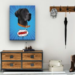 Custom Pop Art Style Dog Portrait - Pet illustration from photo - Blue blast Canvas 19 pop art pet portrait illustrations dog blue blast hall